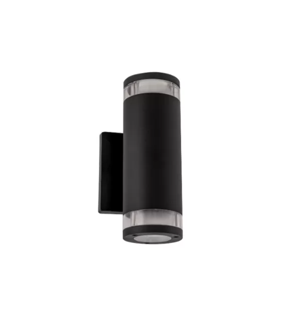 Aplique exterior cilindrico - aluminio + PC - IP65 - con efecto trasluz