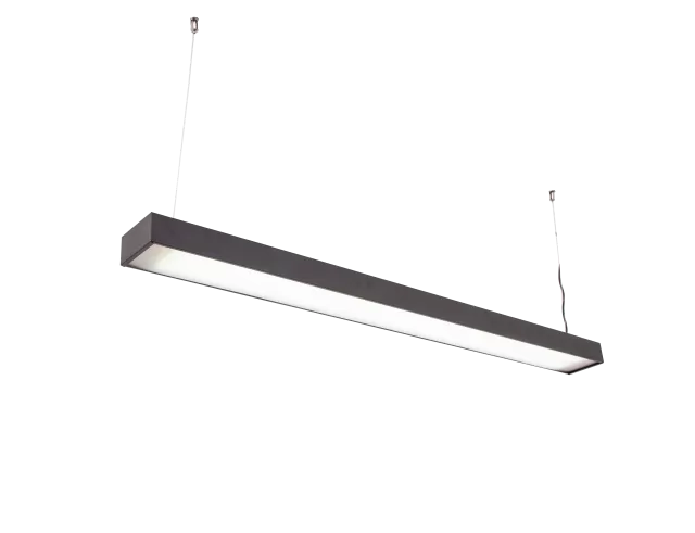 COLGANTE RECTILINEO PARA TUBO LED 2L CON DIFUSOR PLASTICO