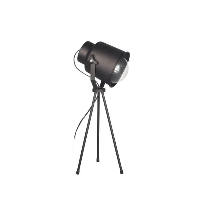 LÁMPARA DE MESA TRÍPODE METALICA