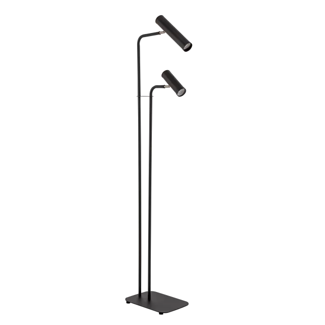 LAMPARA PIE C/ PANTALLA TUBO METAL DOBLE 2L