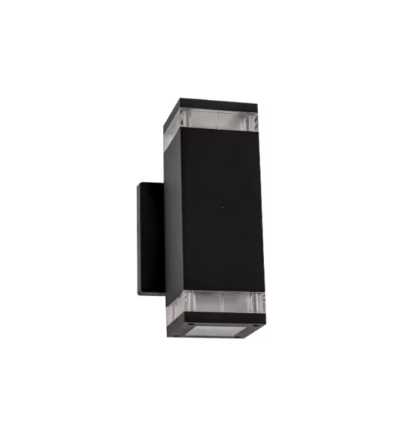 Aplique exterior rectangular - aluminio + PC - IP65 - con efecto trasluz