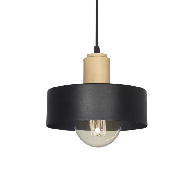 COLGANTE CHAPA 1L CON DETALLE EN MADERA
