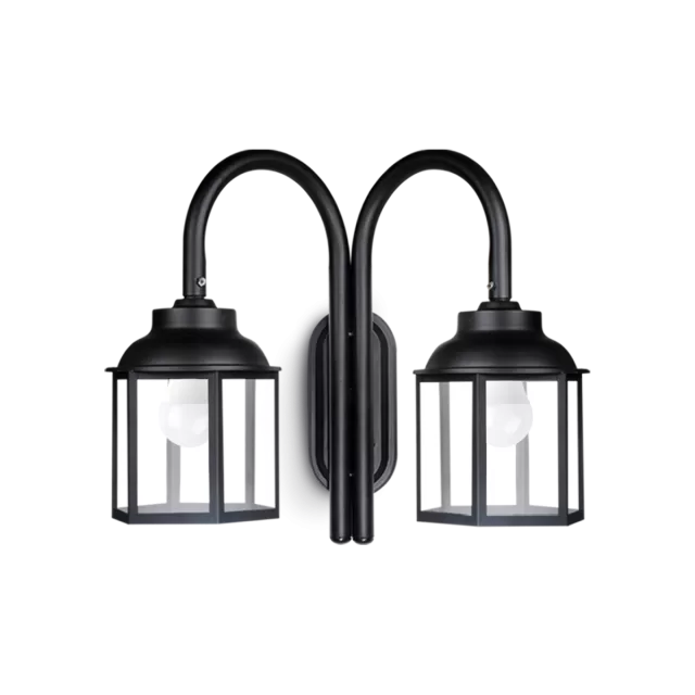 FAROL HEXAGONAL CON SOPORTE PARED 2L
