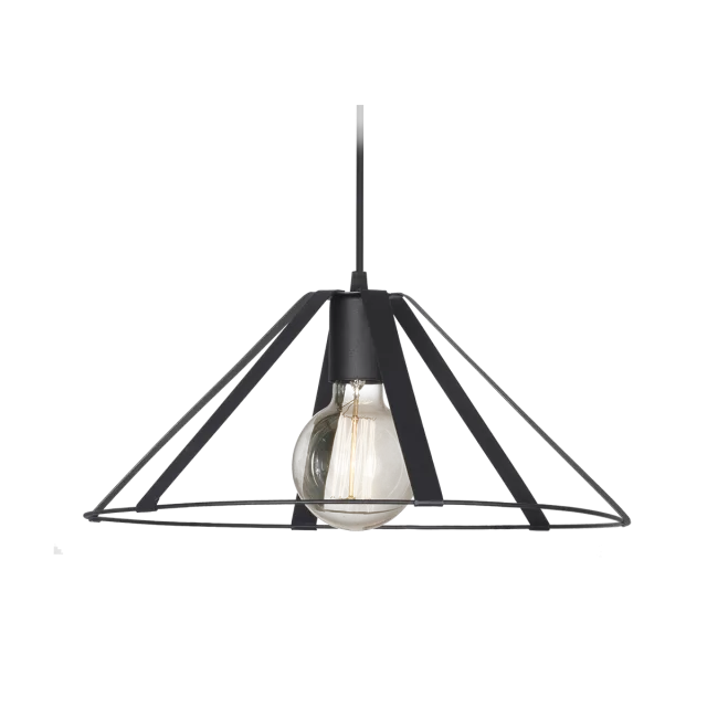 COLGANTE CONICO DE FLEJES 1 LUZ NEGRO