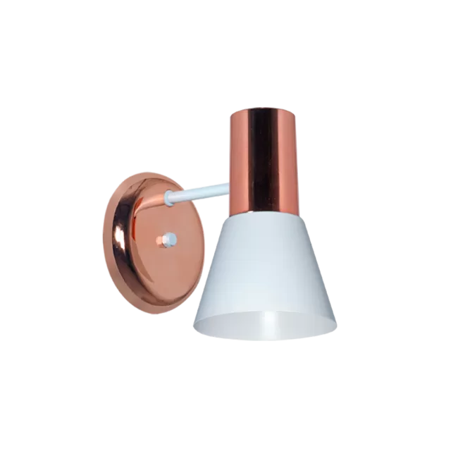 APLIQUE BASE RADIO C/ PANTALLA METALICA EMBUDO COMBINADO CON COBRE