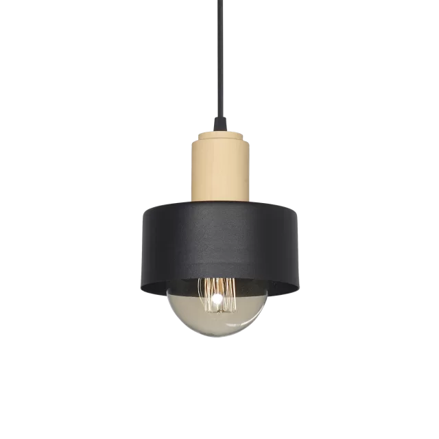 COLGANTE CHAPA 1L CON DETALLE EN MADERA
