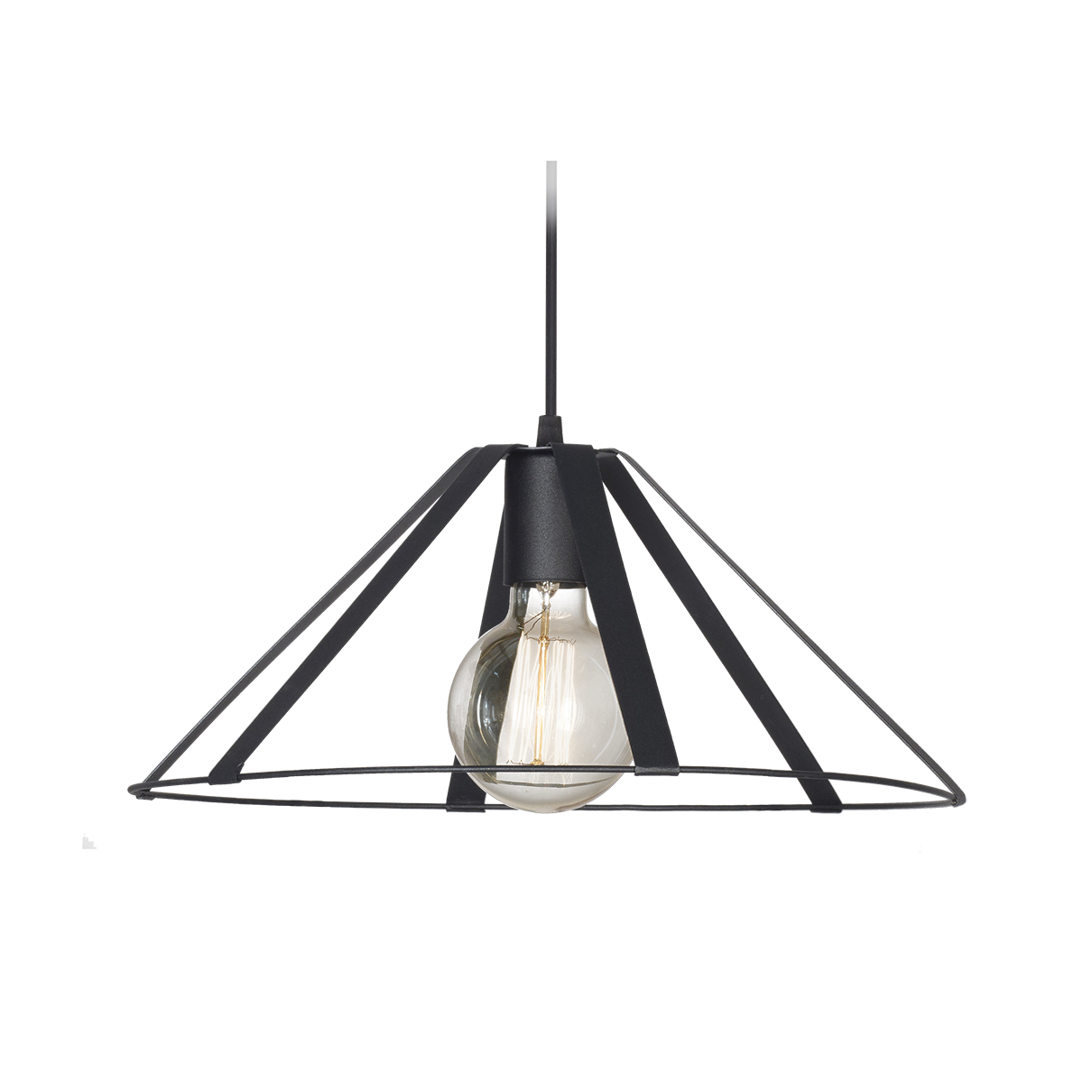 COLGANTE CONICO DE FLEJES 1 LUZ NEGRO