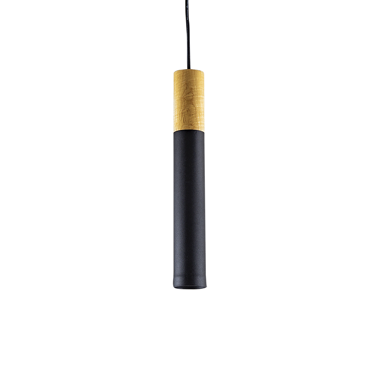 COLGANTE TUBO 1L CON DETALLE EN MADERA