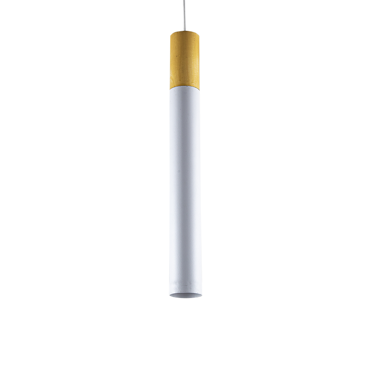 COLGANTE TUBO 1L CON DETALLE EN MADERA